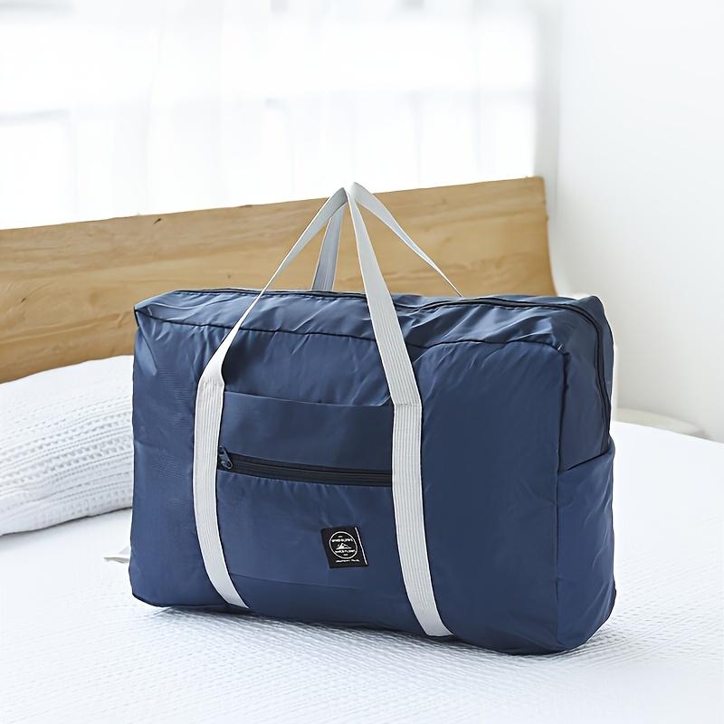 Large Capacity Folding Luggage Bag - Portable Airplane Travel Organizer with Expandable Design, Black Gym and Travel Bag