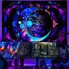 Moon Mandala Design Tapestry, Bohemian Wall Decor Rug, Neon Style Home Decor Polyester Tapestry