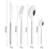 4pcs High-quality Mirror Dinnerware Set Silver Stainless Steel Tableware Set Reusable Knife Fork Spoon Dining Table Utensils