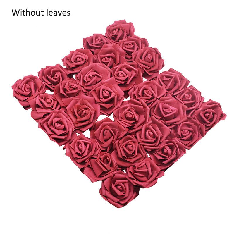 25Heads 8CM Artificial PE Foam Rose Flowers Bride Bouquet Flower For Wedding Party Decorative Scrapbooking DIY Flower