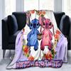 Blanket Bedding Love Seaside Stitch for Children and Adults Travel Cover Blanket Soft Bedspread Office Flannel Blanket