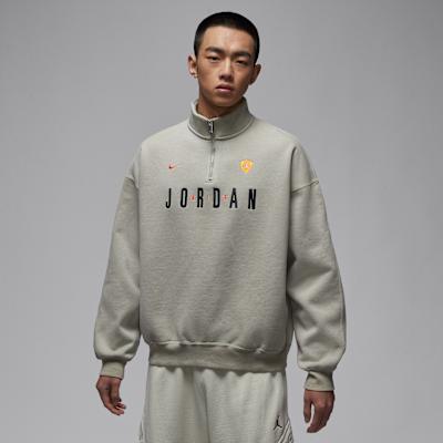 Jordan Sweatshirts Men s Greige Stand Collar Moderate S