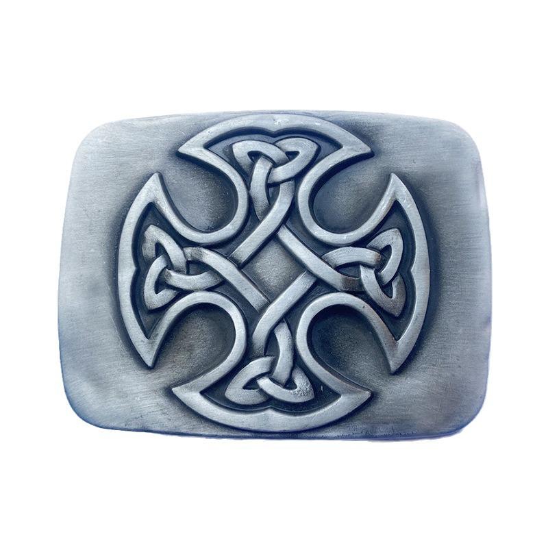 Celtic Cross Western Cowboy Rectangular Belt Buckle