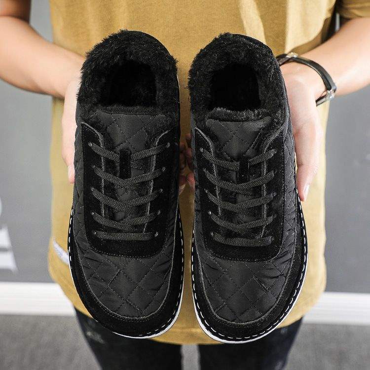 

Зимний тренд мужская обувь 2025 новые туфли на платформе клоуна повседневные парусиновые туфли мужские бархатные утолщенные теплые спортивные хлопковые туфли 44