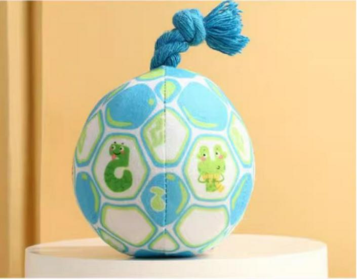 Squeaky Bite-Resistant Plush Ball Toy for Small Dogs