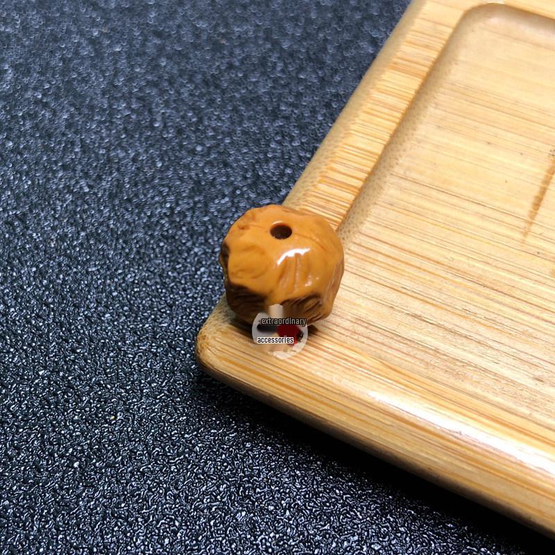 Monkey Head Cheese Carving Bracelet: Loose Beads Rosary for DIY Prayer & Wenwan Accessories