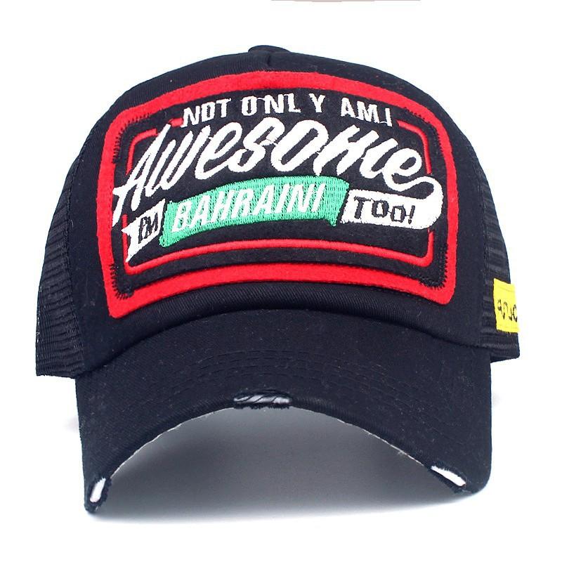 Spring And Summer New Mesh Embroidery Letter Awesome Baseball Cap Women's Baseball Cap Mesh Hat Men's Outdoor Sunscreen Cap