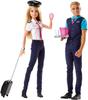 Barbie Pink Passport Barbie Ken Flight Attendant FNY33 &