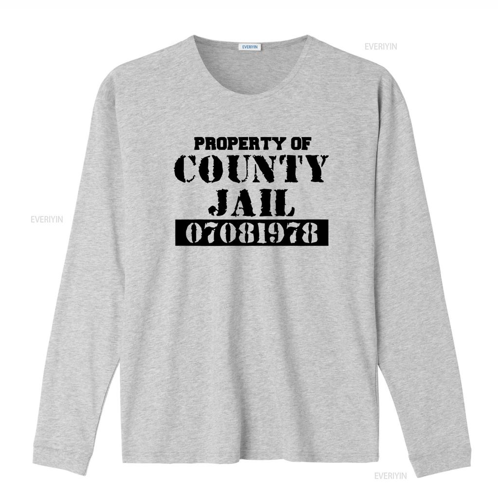 Property of County Jail Prison Orange T Shirt Front Back 70 vintage Washed designer clothes Top For Everyday Wear graphic