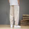 Jarné bavlneno-ľanové nohavice pánske elastický pás ležérne harémové nohavice voľné tepláky tradičné čínske nohavice pantalons homme