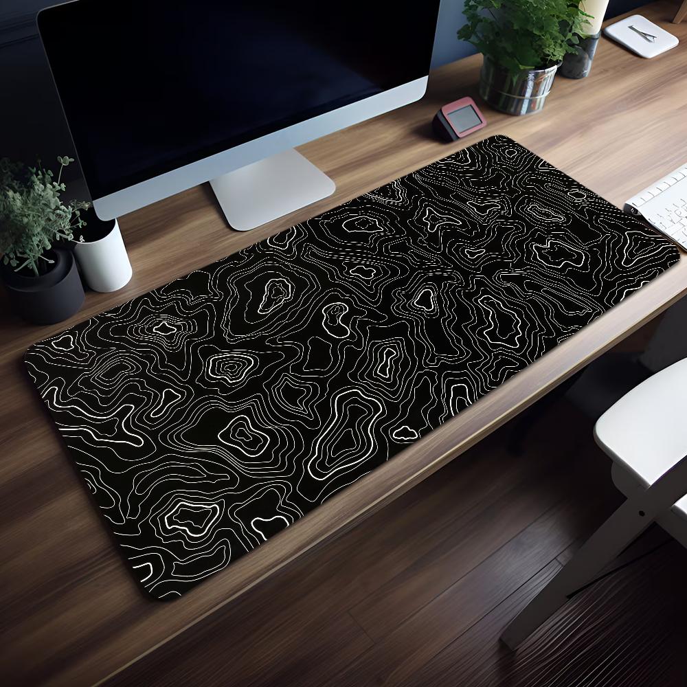 Map Multi Grey Abstract Topographic Mouse Pad Nonslip Thickened Large Writing Lockedge Office Student Gaming Cushion MousePad