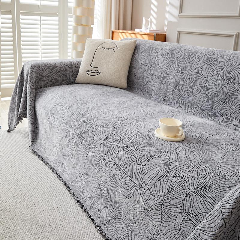 Black Sofa Cover Modern Chenille Thickened Sofa Towel Sofa Cover Sofa Cushion Cloth
