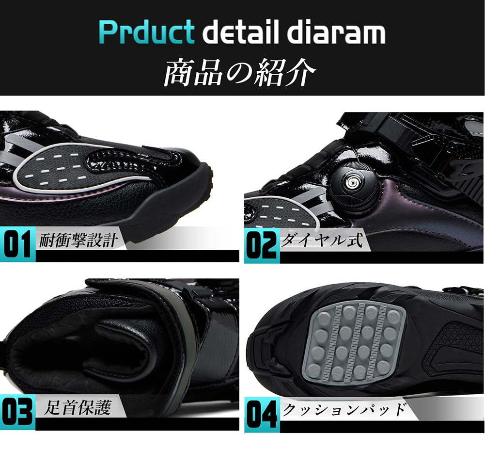 Grube buty do jazdy motocyklowej i motocyklowe rozmiary plus japońskie buty [mxcgzl] buty typu pokrętło, podeszwa, oddychające, skórzane, wysokie, lekkie, czarne,