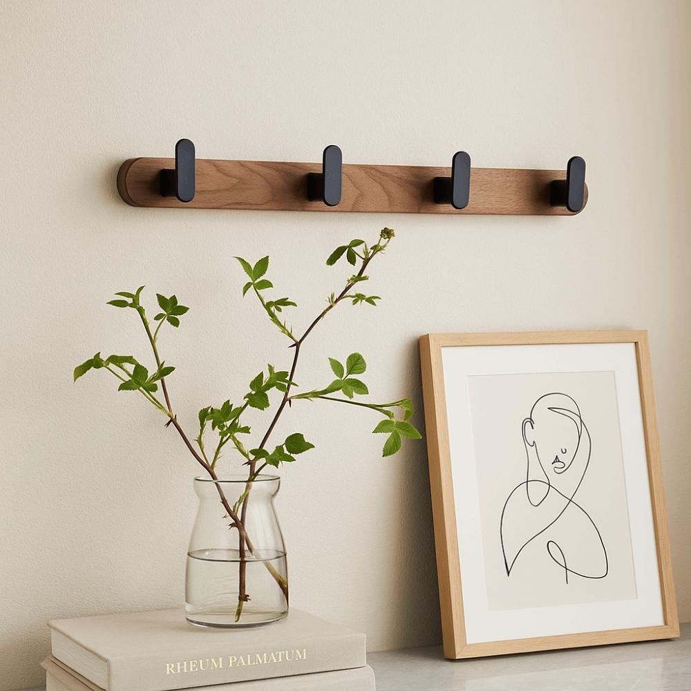 Multi-Purpose Wooden Hanger Hook Waterproof Wall Hook Modern Design Door Hooks  Bedroom