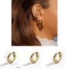 Elegant Minimalist Copper Hoop Earrings For Women Geometric Design Fashion Street Style