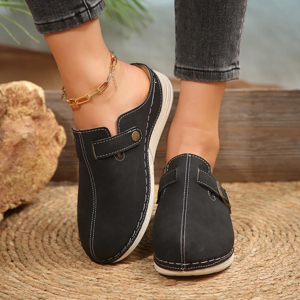 Fashion Large Size 42 Baotou Half Slippers for Women Spring Summer Shoes New Fashion Casual Solid Lightweight Outside Wear Slipper