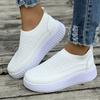 Fashion 2024 New Women Non-slip Walking  Breathable Comfortable Soft Bottom Sneakers Round Toe Thick Bottom Sneakers Zapatos Para Mujer