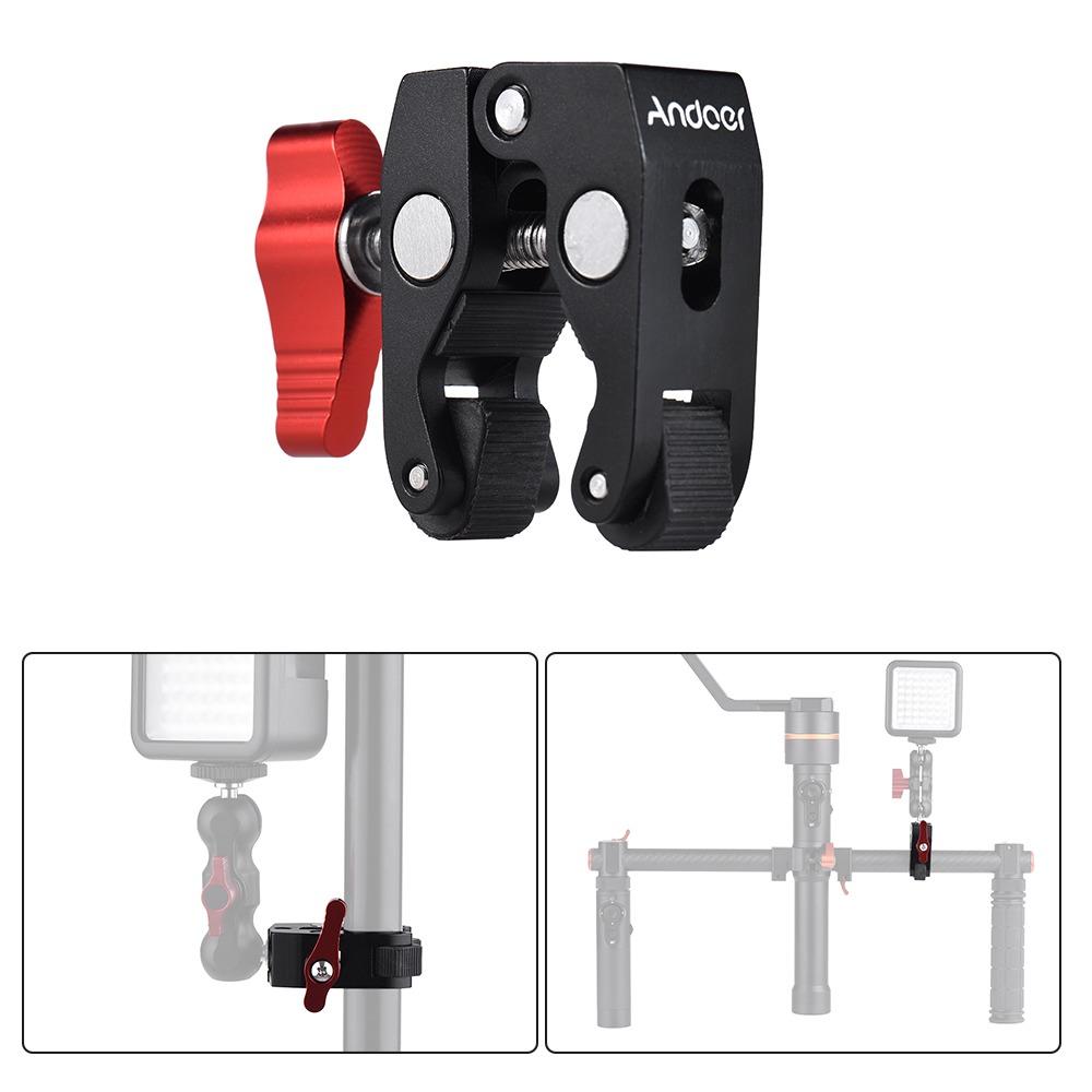 1pc 1/4" Thread Hole Photography Clamp 4kg Capacity Cross Bar Mount Desk Clamp Clip Crab Clamp Holder For Monitor Setup