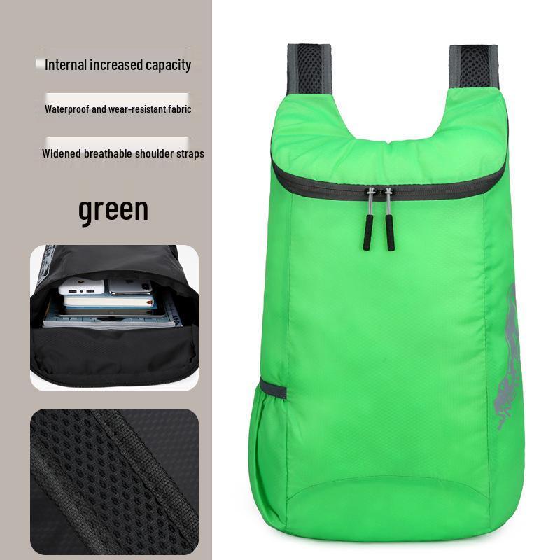 

Ультралегкий складаний рюкзак для подорожей на відкритому повітрі для чоловіків зелений