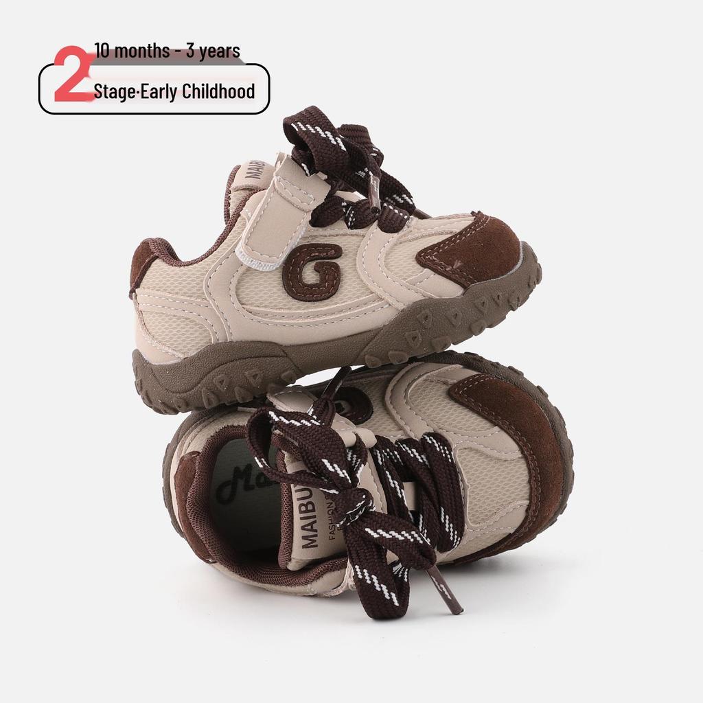 Baby Soft-Soled Color-Block Pre-Walking Sports Shoes for Toddlers - Korean Style, Unisex