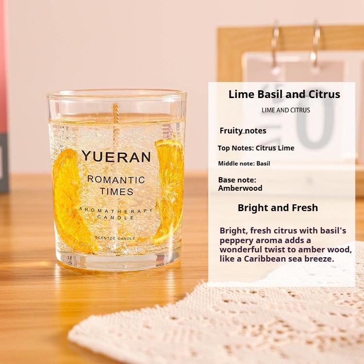 Real Flower Jelly Scented Candle Floral Candle Glass Bedroom Fragrance Ornament Gift