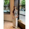 Spring and summer new striped short-sleeved women's Korean casual off-shoulder slim-fitting and thin design versatile top