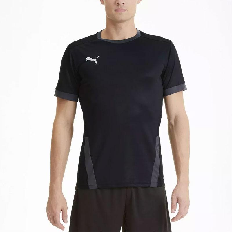 Puma Teamgoal 23 Moisture-Wicking Solid Color Crew Neck Soccer Jersey Men Tops Black 704171-03