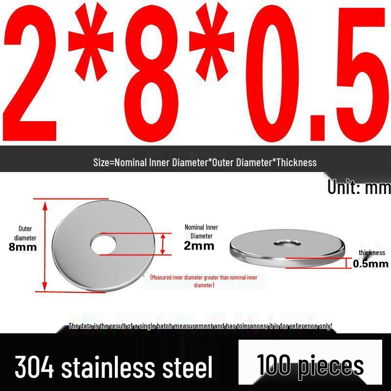 Thickened 304 Stainless Steel Flat Washer Spacer (M2-M36)