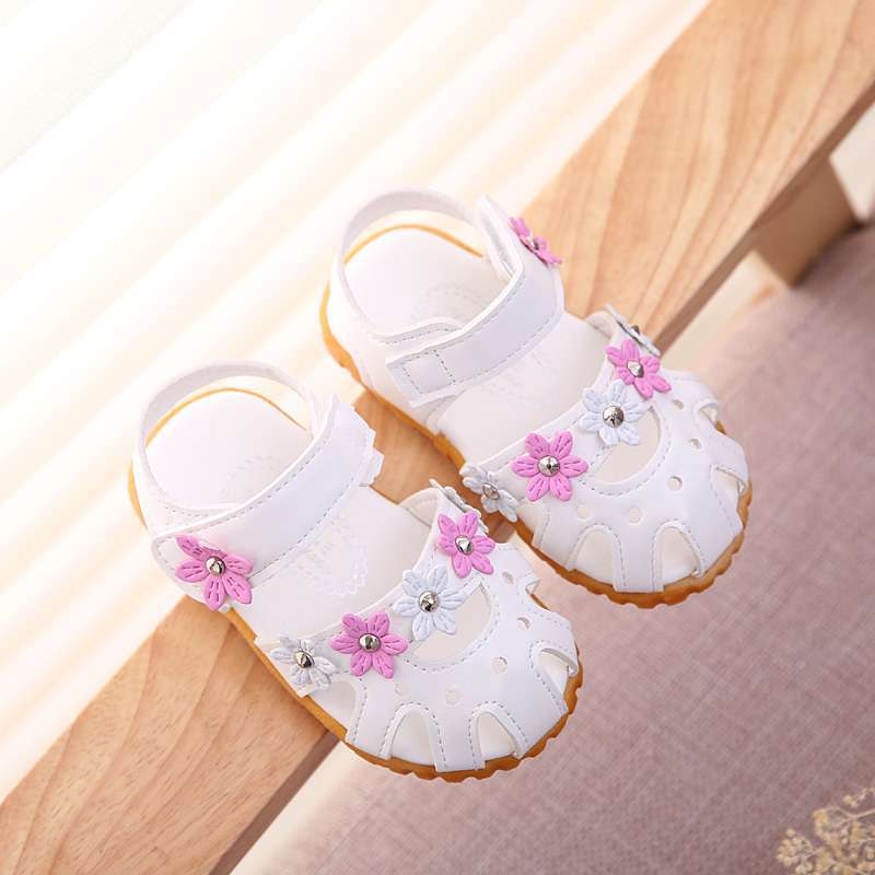 

Summer children s shoes girls sandals princess shoes bag head soft sole non-slip baby baby toddler sandals little girl 15 yards inner length 11.5cm baby about 5 months белый