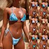 Women Two Piece Sexy Solid Color Swimsuit Sets Plus Size Beachwear Bikini Halter Beach Wear Lace Up Bathing Suit