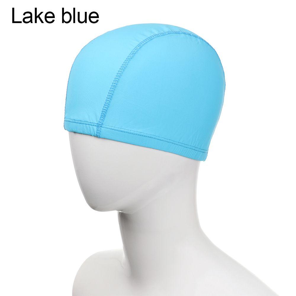 

Защита волос Спортивные аксессуары Свободный размер Шапочки для купания в бассейне Эластичный нейлоновый тюрбан Шапочка для плавания озеро синий
