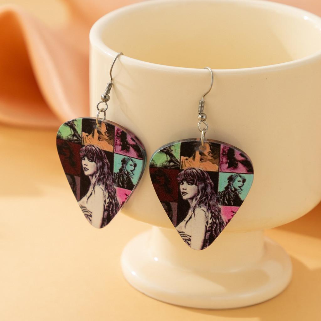 Trendy Geometric Acrylic Hoop Earrings For Women Heart Shape Ts Album Inspired