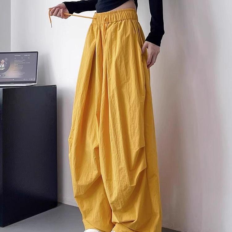 

Женские брюки карго большого размера с широкими штанинами и кулиской, весна/лето, свободные, облегающие, повседневные, утилитарные 2XL