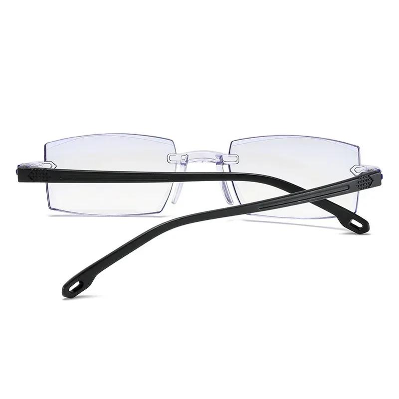 Unisex Rimless Frameless Myopia Glasses -1.0 To -4.0 Reading Glasses Anti Blue Light Nearsighted Eyeglasses For Men Women