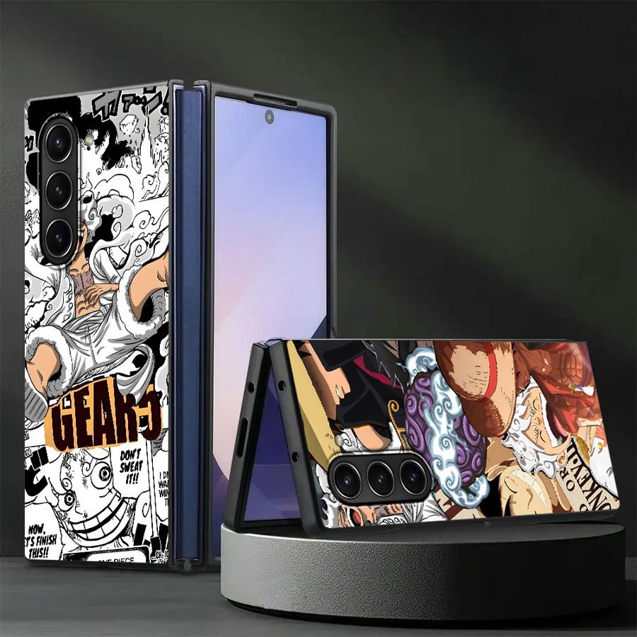 One Piece Luffy Back Phone Cover Case for Samsung Galaxy ZFold5 ZFold6 ZFold3 Z Fold 7 6 5 4 3 ZFold4 ZFold7