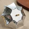 Tea Strainer for Cups and Teapots, Umbrella-Shape 304 Rustproof Steel Infuser Loose Leaf Filter with Wood Drip Rest Base