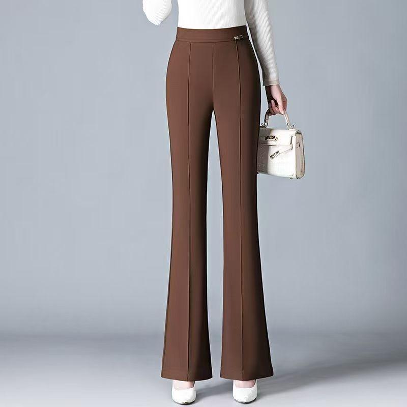 Damen High Waist Unifarbene Schlaghosen