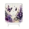 1Pcs Shiny Butterfly Flower Waterproof Shower Curtain Modern Polyester Bathroom Partition 12 Hooks
