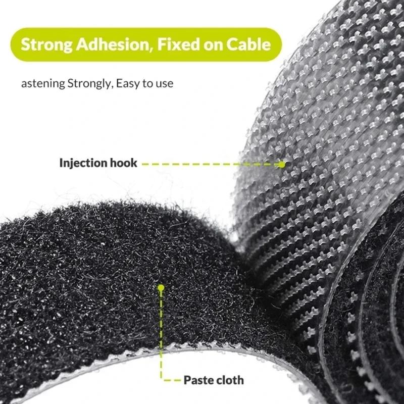 Cable Winder Tapes Storage Management Straps Self Adhesive Fastener Cord Ties Reusable Double Side Hook Loop Wire 1M 3M 5M