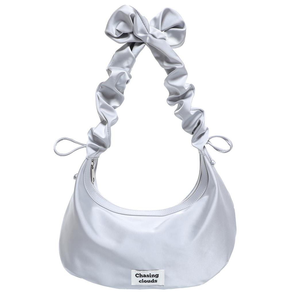 Fashionable Pleated Cloud-shaped Bag, Large Capacity Dumpling Bag, Diagonal Crossbody Bag