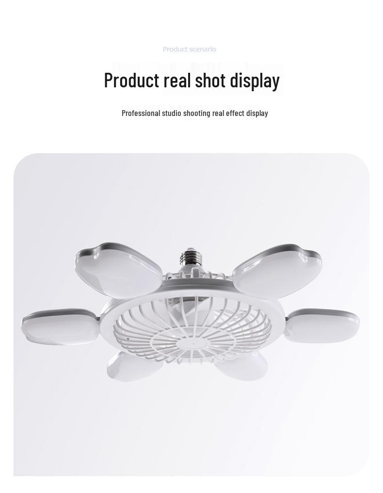 Ferngesteuertes LED-Ventilatorlicht mit verstellbarem 6-Blatt-Design für Schlafzimmer & Studentenwohnheime, E27 Schraubsockel, Dimmbar