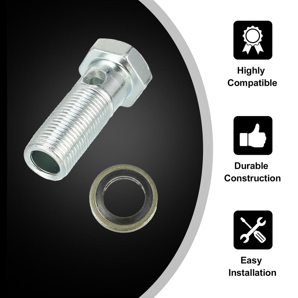 X AUTOHAUX 2 Sets Universal Auto Banjo Bolt Brake Fitting