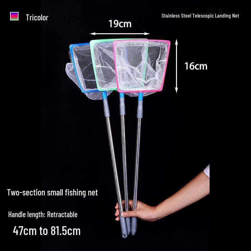 Stainless Steel Retractable Fish Tank Net for Small Ornamental Fish - Square & Round 3D Design