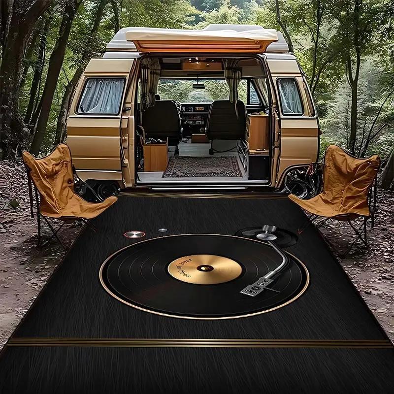 Vinyl-Schallplatten-Spritzdruck-Teppich für Schlafzimmer Wohnzimmer Nachttisch Sofa Bodenmatte Moderne Heimdekoration Teppich