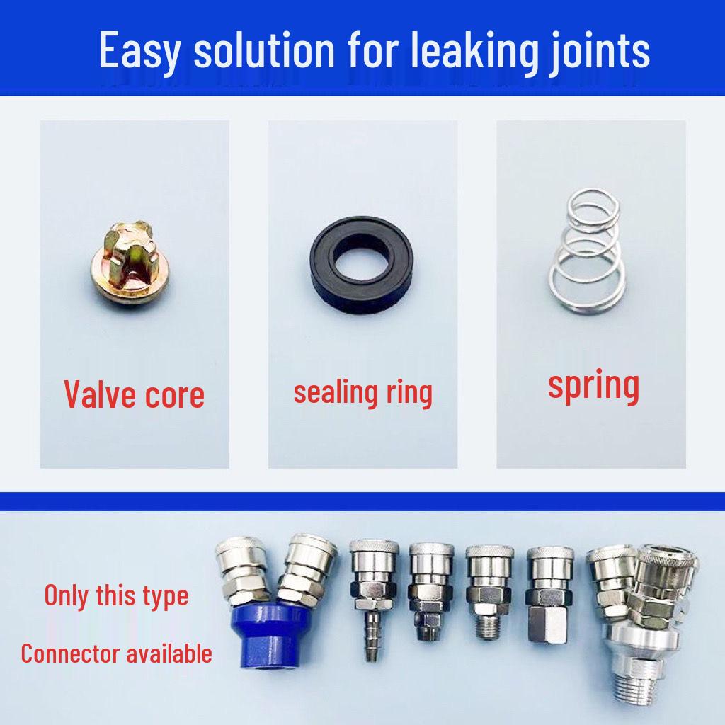 C-Type Pneumatic Quick Coupling with O-Ring Gasket, Valve Core, Spring, and Air Hose Female Connector Accessories