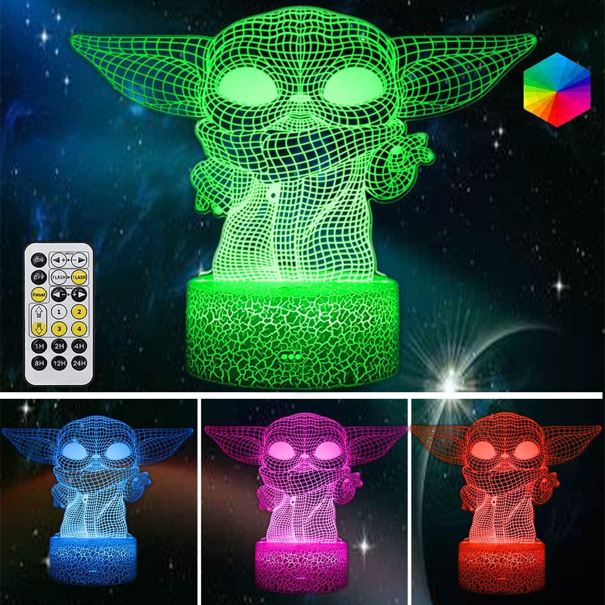 3D Night Light for Kids, 16 Color Change Baby Light for Room Decor, USB Charge 3D Illusion Lamp with Timing Function Remote Control, for Kids Best