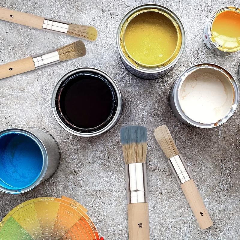 Wooden Template Brush Three Piece Set, Three Sizes of Pure Natural Bristle Paint Brush, Very Suitable for Oil Painting