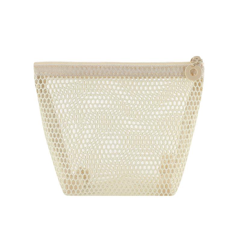 Square Mesh Cosmetic Bag Portable Lipstick Cosmetic Storage Bag With Zipper Multi-Purpose Sundries Storage Bag Cute Student Case