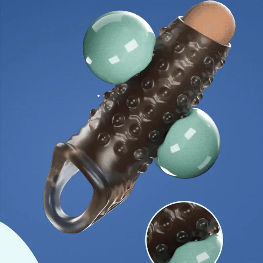Reusable Delay Condom Sleeve Extension Dildo - Anal Plug for Men & Women, No Vibrator Adult Sex Toys