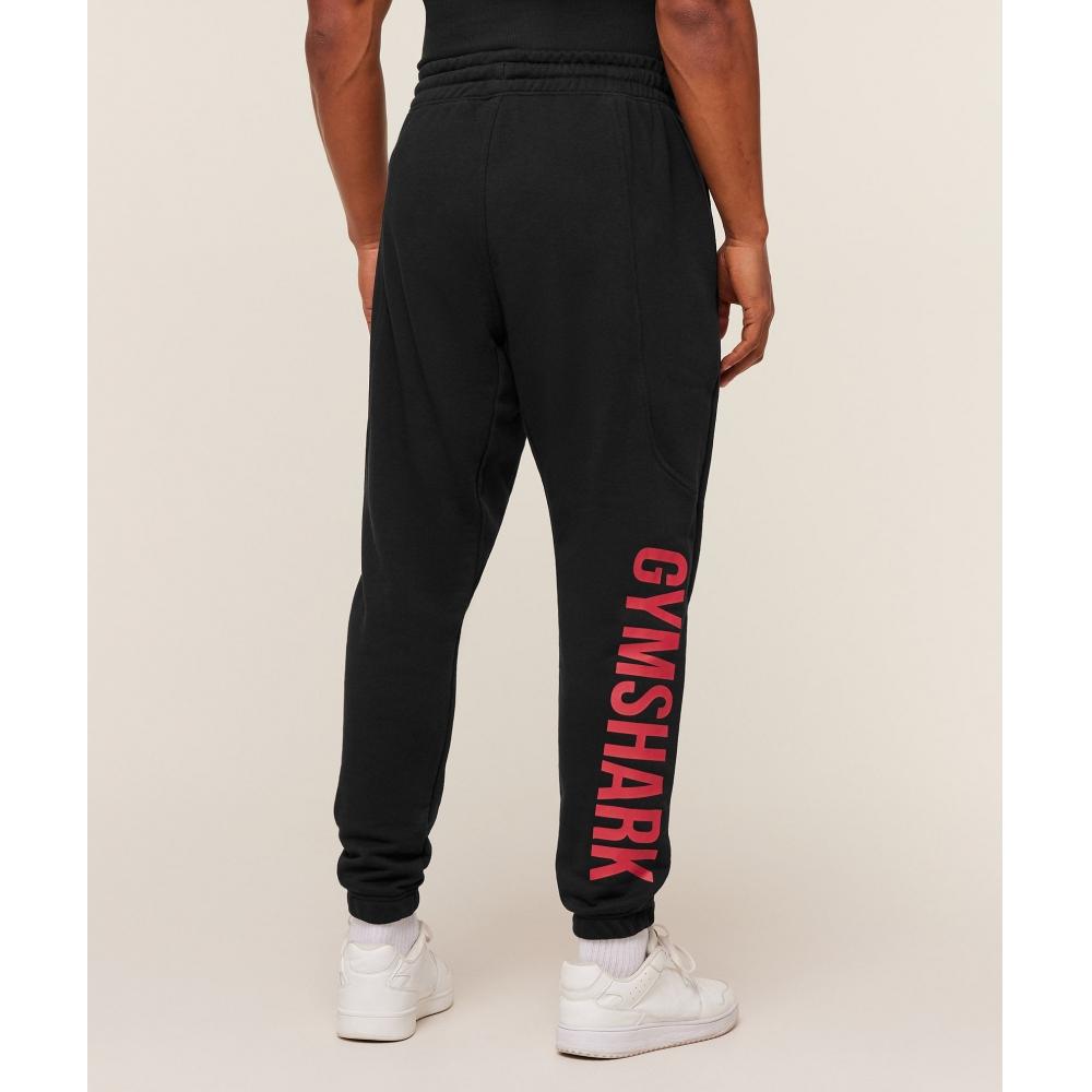 Gymshark Power Wordmark Joggers Black Conditioning Red A4b9p Bc1d